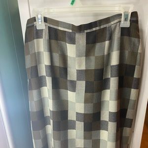 George Simonton size 10 skirt Dark/light Brown, dark/light grey,black squares
